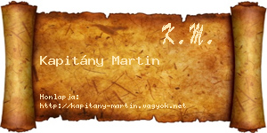 Kapitány Martin névjegykártya